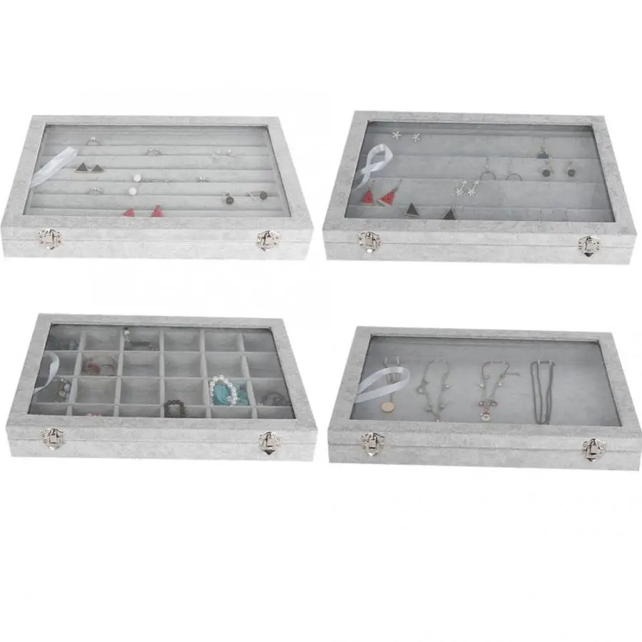 Jewelry Storage Box packaging Necklace Earrings Display Tray Holder Organizer box for jewelry earring holder