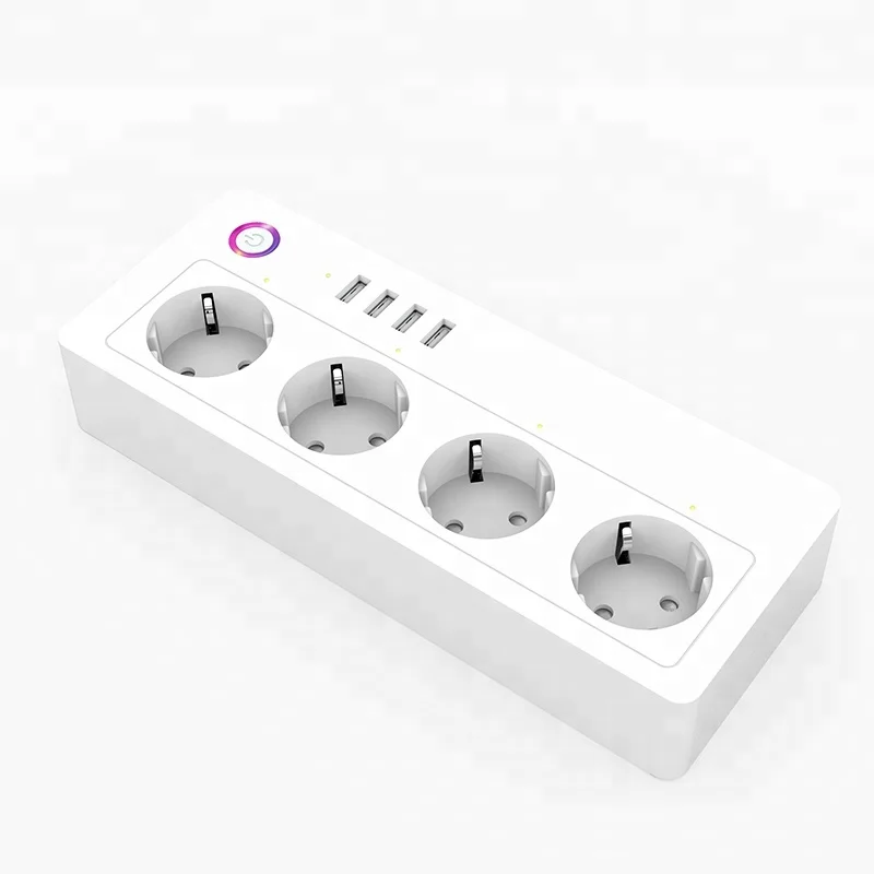 Wifi Smart power Strip Защита от перенапряжения 4 розетки ЕС розетки с USB Домашний комплект адаптер работает с Amazon Alexa Google Home