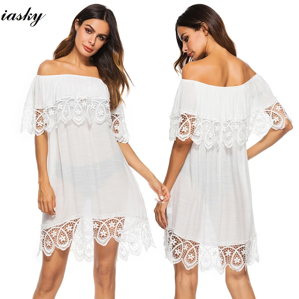 IASKY 2018 New Lace Ruffles Bikini cover ups sexy women ...