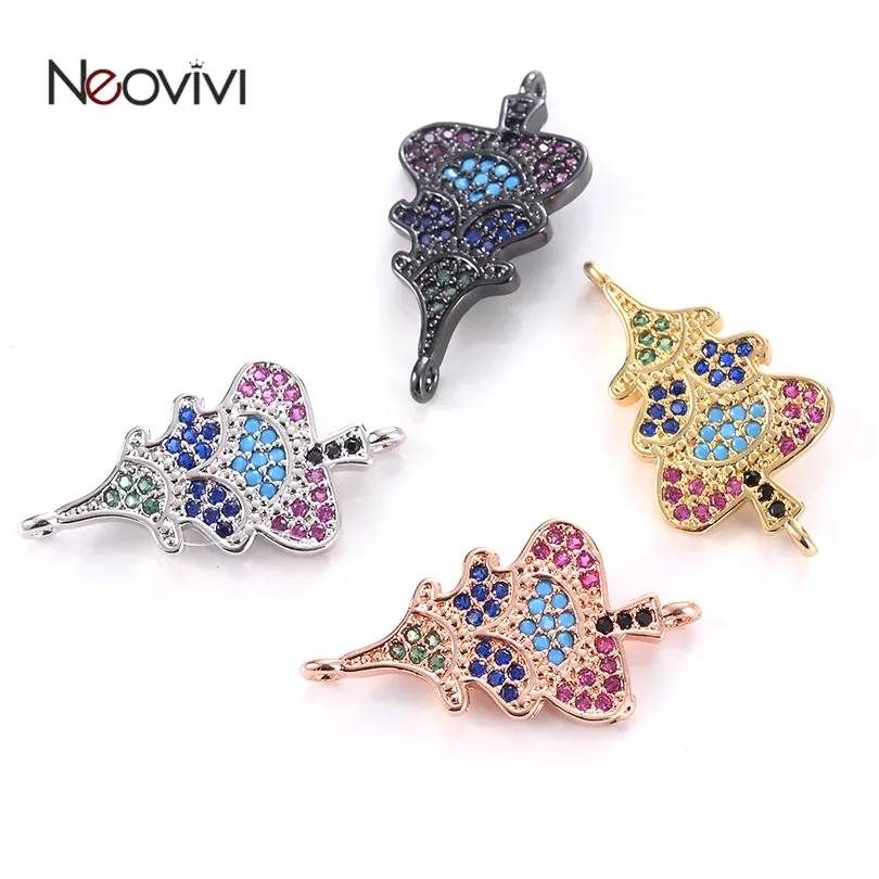 

Neovivi Tree Charms Pave Green Blue Purple Colors Cubic Zircon Realistic Copper Spacer Beads for Jewelry Making DIY Accessories