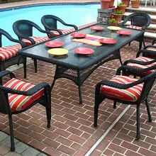 Классическая ротанга столовые наборы для сада 8 плетёный стул обеденный столовая садовая мебель