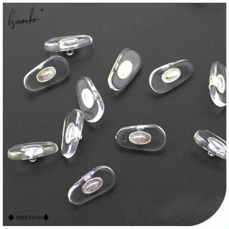 Lymouko 10 Pairs/Lot PVC Glasses Anti Slip Aluminum Conductor Insert Nose Pads Comfortable Silicone Silver Golden Nose Pad