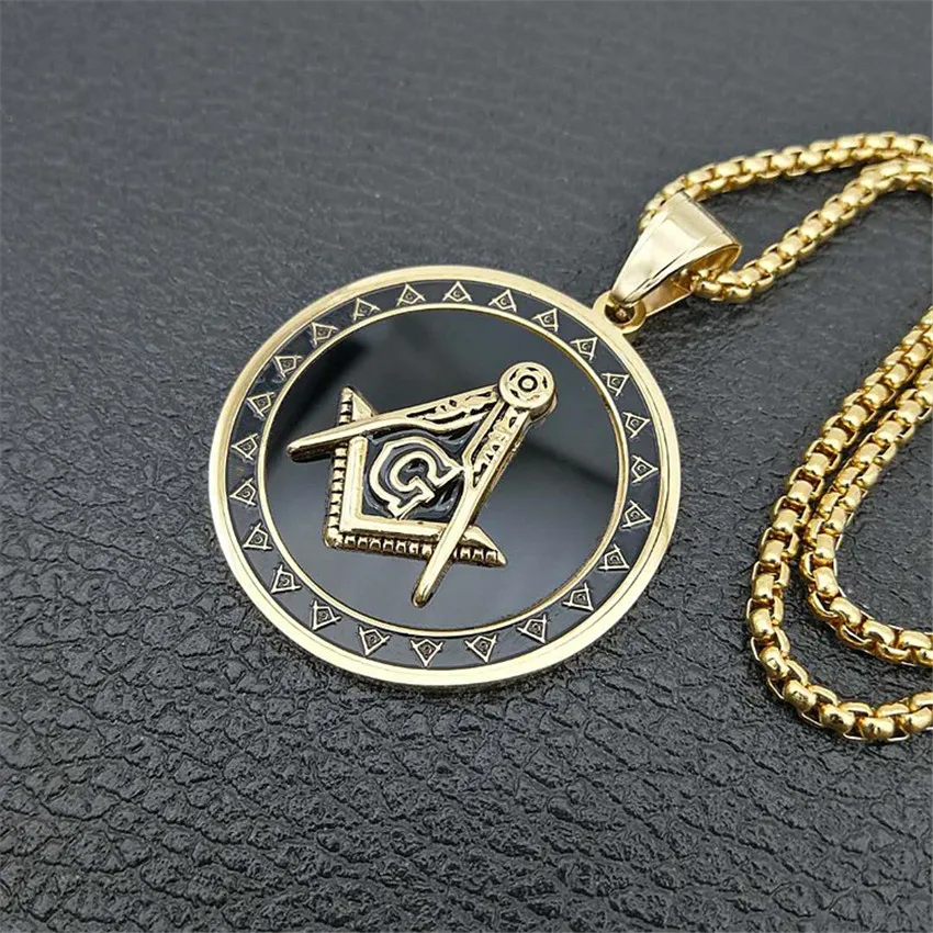 Хип-хоп, нержавеющая сталь, символ масонов, ожерелья и подвески для женщин/мужчин, золотой цвет