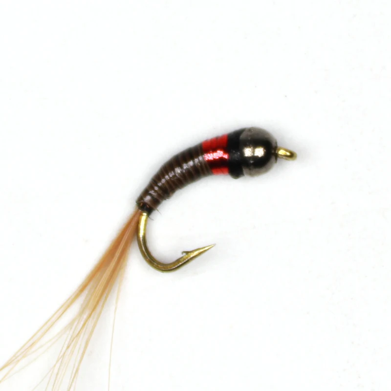 

4PCS #14 Fly fishing lures Tungsten BeadHead Peacock Quill Jig Nymph