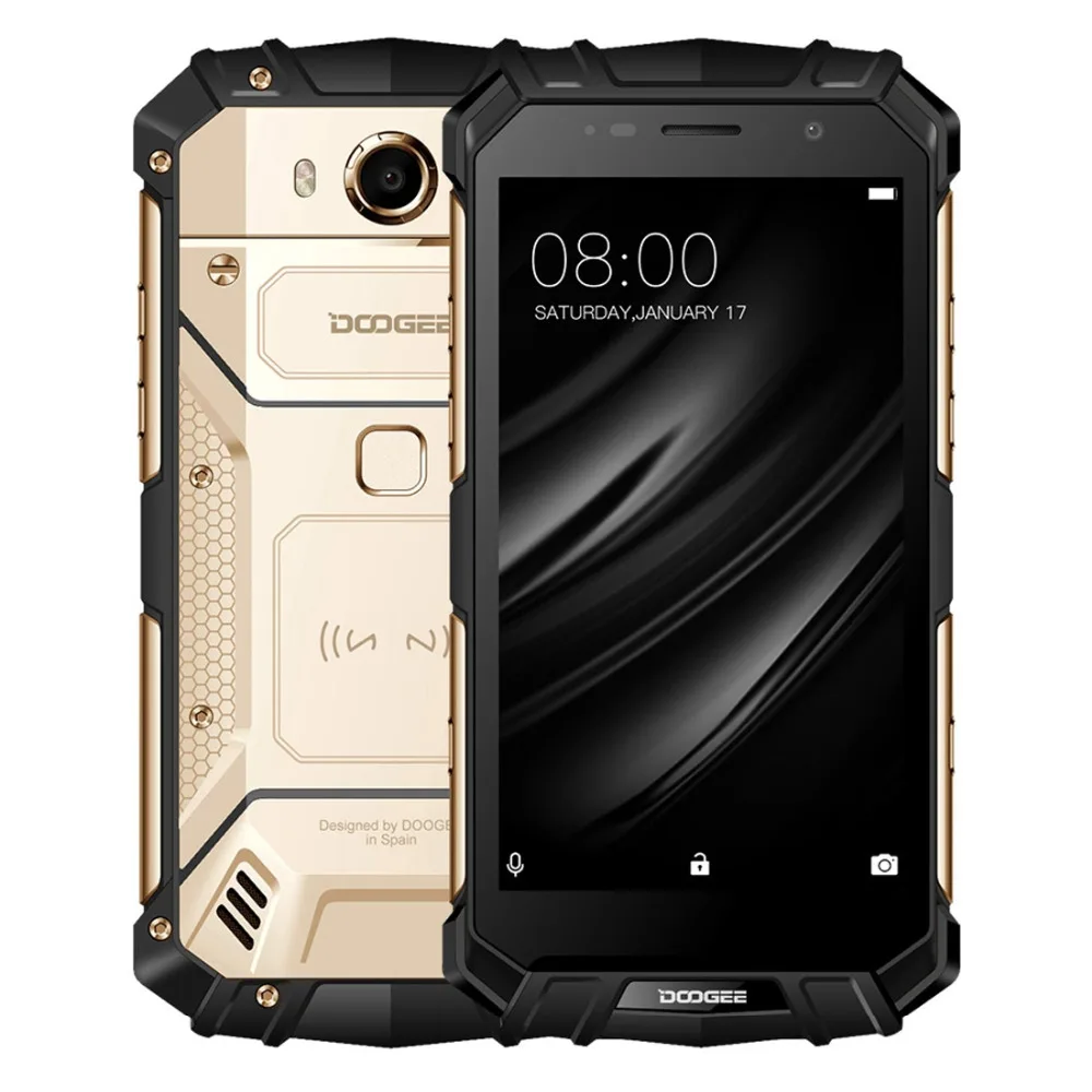 DOOGEE S60 Lite IP68 водонепроницаемый сотовый телефон 5," 4 Гб ОЗУ 32 Гб ПЗУ MTK6750T Восьмиядерный Android 7,0 беспроводной зарядки смартфонов