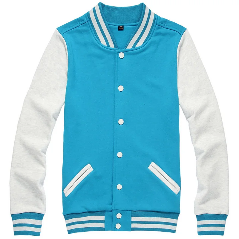 New Baseball Letterman College Varsity Jacket Sports Wear Black Turquoise Satin