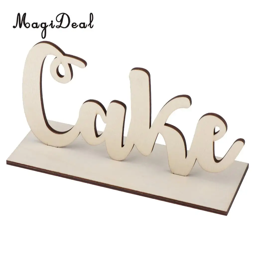 MagiDeal Shabby Chic Freestanding Wooden Cake Table Sign Wedding Birthday Reception Party Decor