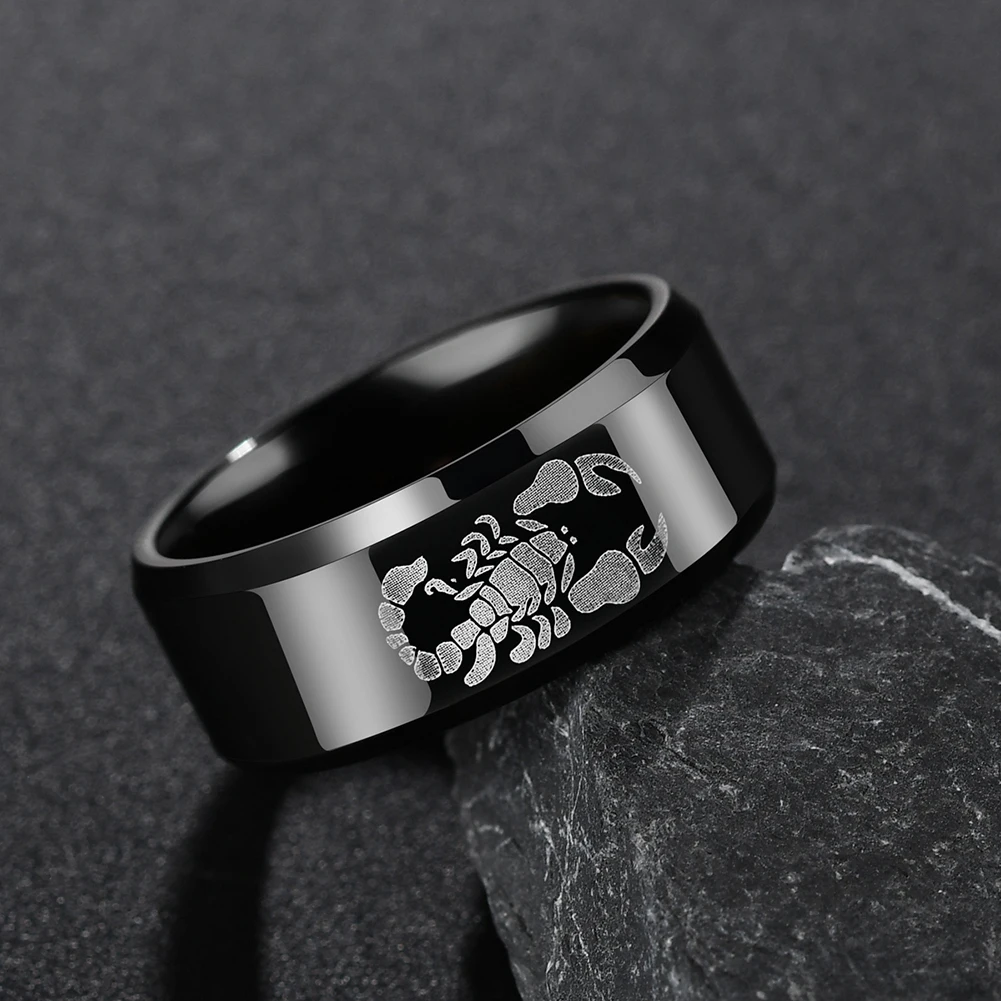 Новое модное мужское кольцо из сплава, Крутое готическое хип-хоп кольцо с изображением скорпиона льва, Ювелирное кольцо