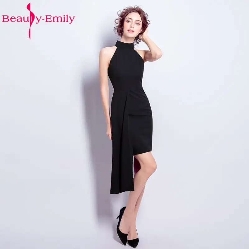 Beauty-Emily Черные Мини коктейльные платья сексуальные высокие новые дизайнерские вечерние платья для выпускного вечера Короткие Мини Коктейльные Вечерние платья для выпускного вечера