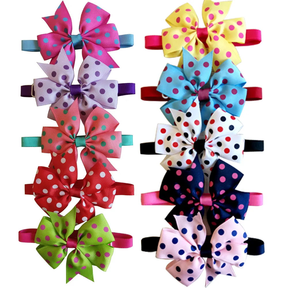 

New 100PC Dot Pattern Pet Supplies Cat Pet Bowties Small-Middle Dog Bow Tie Neckties Pet Dog Accessories Pet Shop