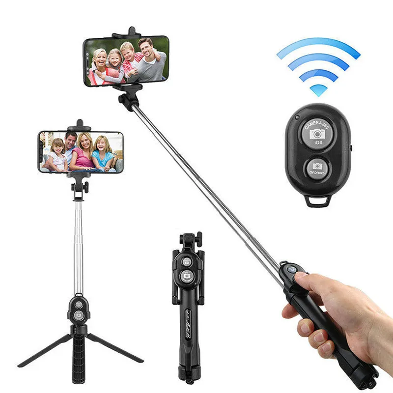 

Protable Tripod Monopod Selfie Stick Bluetooth Selfie Stick Tripods With Button For iphone 6 7 8 Plus IOS Android
