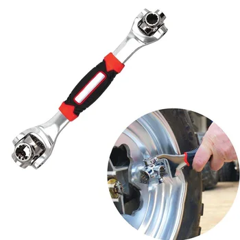 

1PCS 360 Degree Wrench 48 in 1 Tools Socket Works with Spline Bolts Torx 6-Point Universal Furniture Car Repair 25cm Only Red