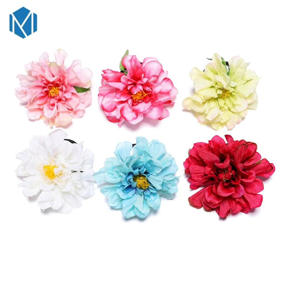 

New Arrival Daisy Flower Scrunchies White Elastic Hair Bands for Girls Fashion Big Flower Hair Ties accesorios para el cabello