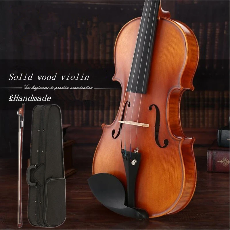 

Beginner Solid Wood Violin 4/4 3/4 1/4 1/8 1/10 Craft Stripe Violino Back / Side Material Maple picea asperata v008
