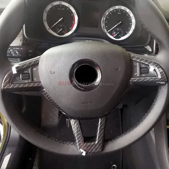 

17-18 fit for Skoda Kodiaq 2017-2018 Car-Styling Accessories Interior Car Steering Wheel Button Cover Trim 1pcs