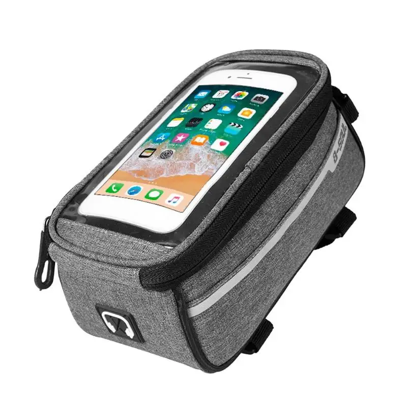 Discount Waterproof Bicycle Bag 6in Phone Touch Screen Bicycle Saddle Bag MTB Bike Front Tube Bag Frame Storage Bag Bycicle Accessories 11