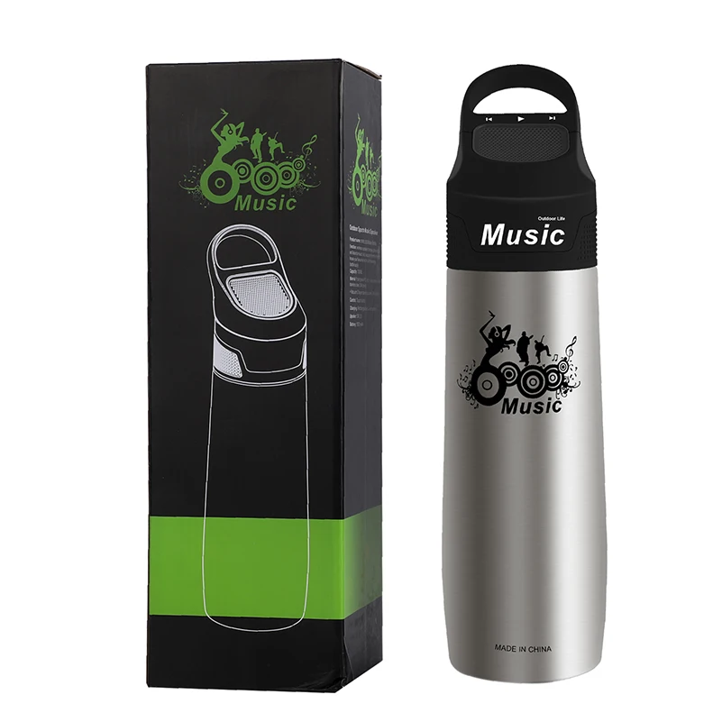 WEST BIKING 750ml Water Bottle Vacuum Cup With Wireless Bluetooth Speaker Music Player Bottle For Cycling Home Outdoor Sports