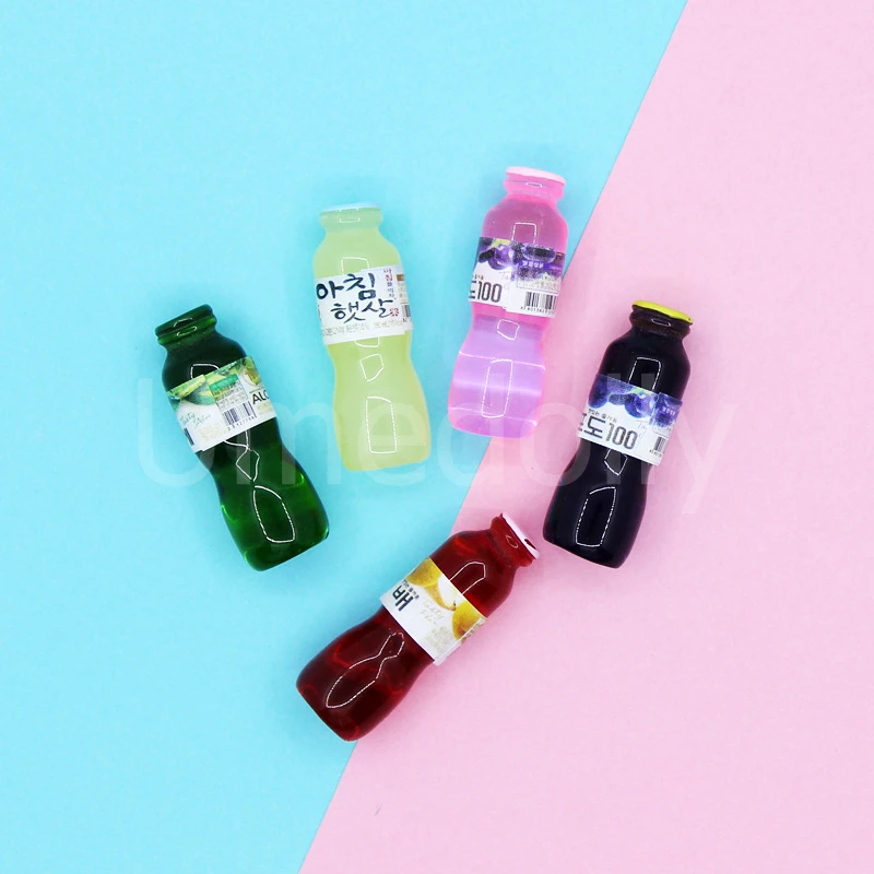 5PCS 1/12 Dollhouse Miniature Mini Juice Water Drinks Wine Bottle Modle