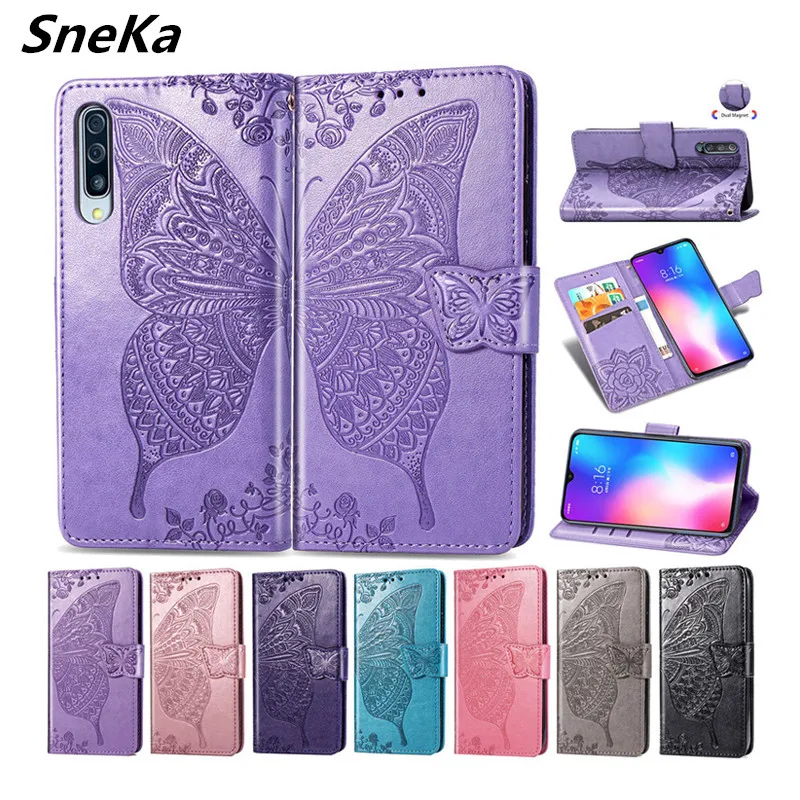 

New Leather Case For Xiaomi Mi 9 SE Flip Wallet Soft TPU Silicone Back Cover For Xiaomi Mi 9 Case Vintage 3D Pattern Candy Cover