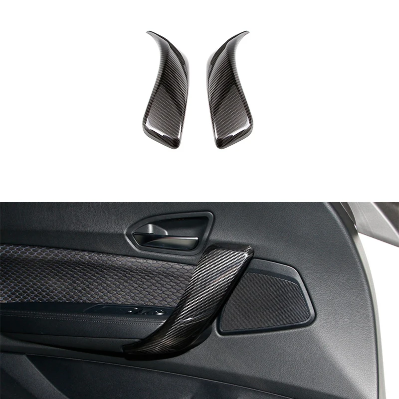 

2pcs 100% Carbon Fiber Fit For BMW 2 Series 2dr F22 F23 14-17 Door Handle Cover Trim