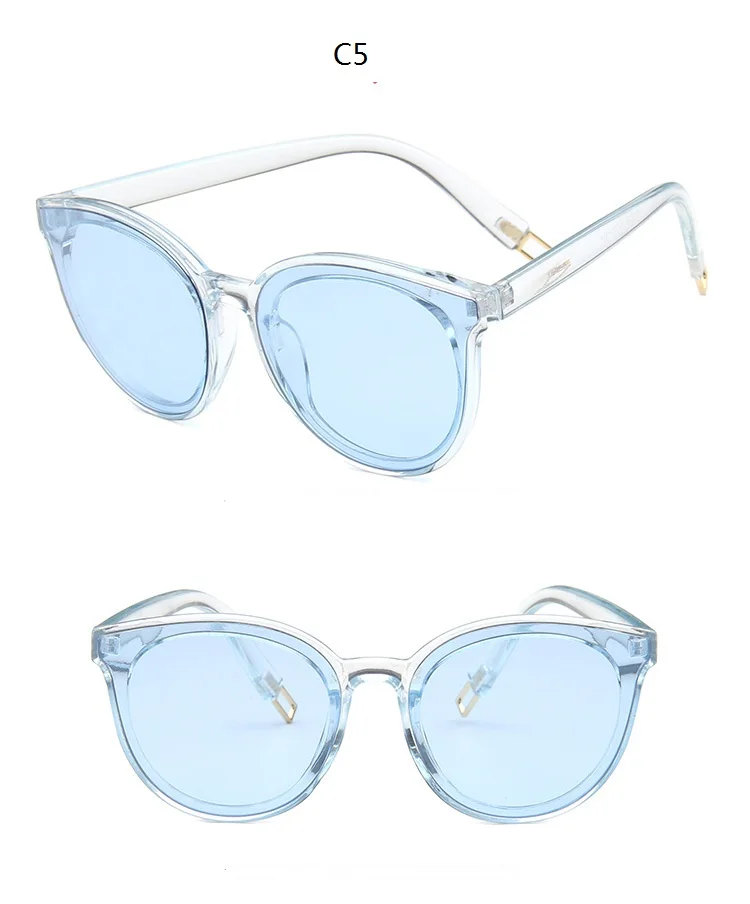 Женские солнцезащитные очки Брендовые дизайнерские винтажные круглые негабаритные морские розовые цветная линза женские модные солнцезащитные очки оттенки