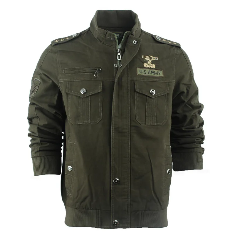 A generation of large size men's tooling jacket spring and autumn cotton washed jacket armband army fan military jacket