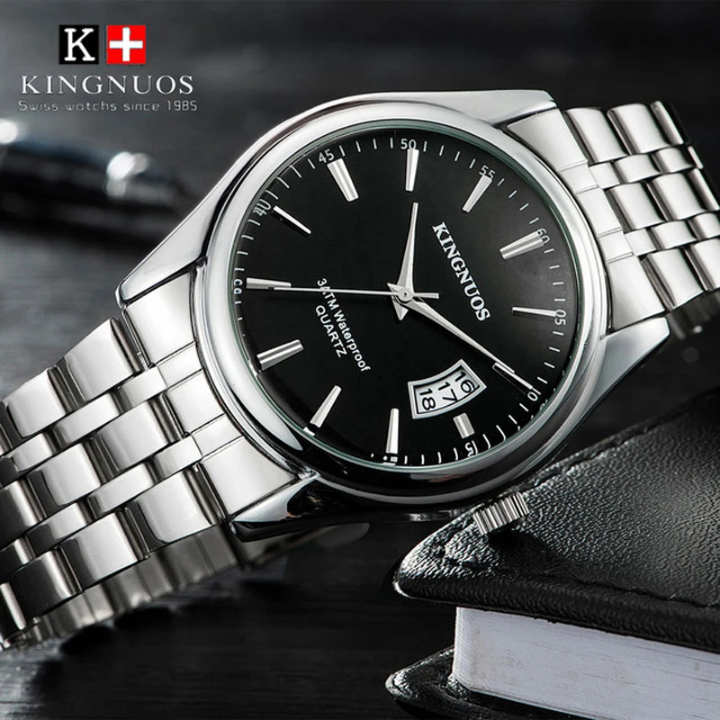 Relogio Masculino Kingnuos брендовые кожаные Наручные часы для мужчин Hodinky мужские Дата
