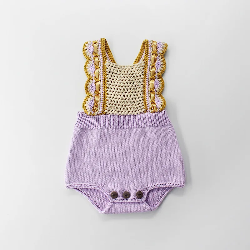

Ins Hot Toddler Baby Girl Knitted Rompers European&America Kids Clothings Summer Fashion Clothes