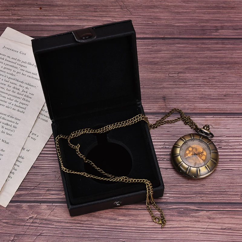 Watch Jewelry Storage Luxury Black Leather Square Pocket Watch Box Foam Pad Inside Watches Boxes For Men Womens