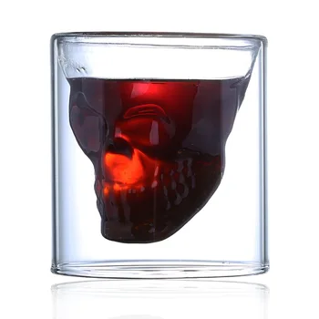 

100ml-200ml Home Transparent Double Layer Glass Water Cup Skeleton Glass Milk Juice Cup Creative Coffee Cup Wine Skull Creative