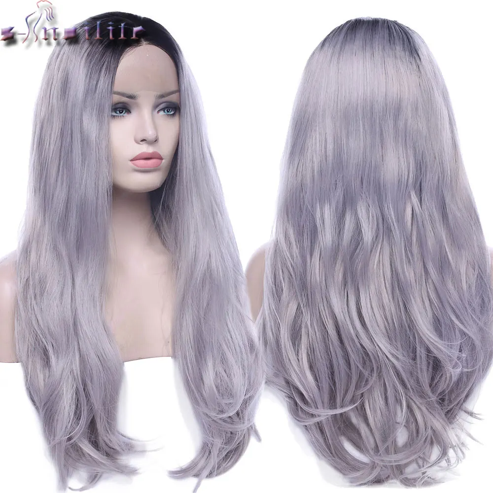 

s-noilite Glueless Lace Front Wigs Body Wave Wig Swiss Natural Black Resistant Hair Synthetic Lace Front Wig Natural Hairline