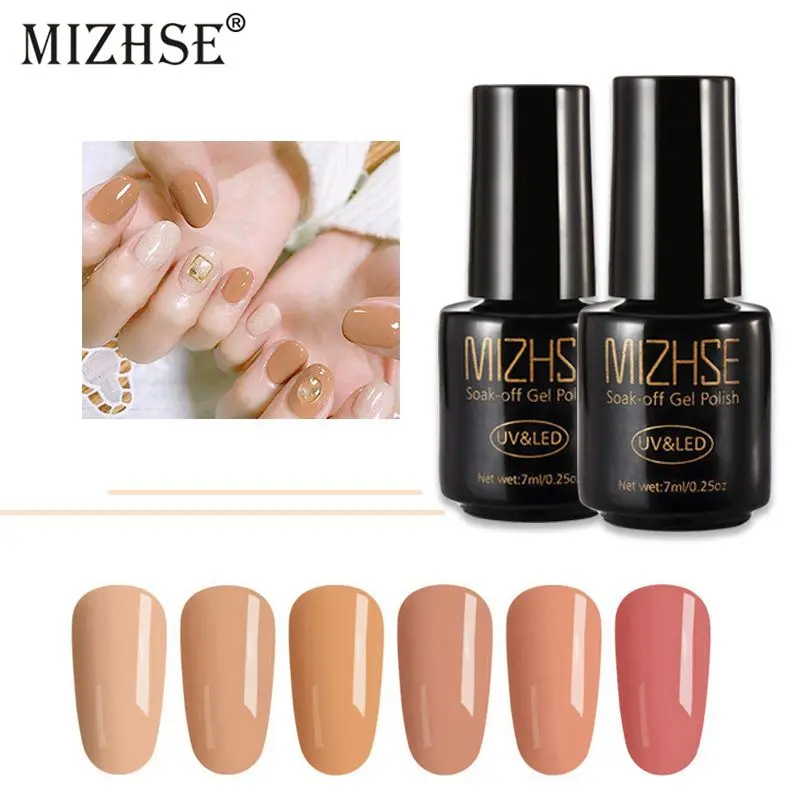 

MIZHSE Nude Color Gel Lacquer 7ML Acrylic Gel For Manicure Nail Design Vernis Hybrid Primer Soak Off Semipermanant LED Gel