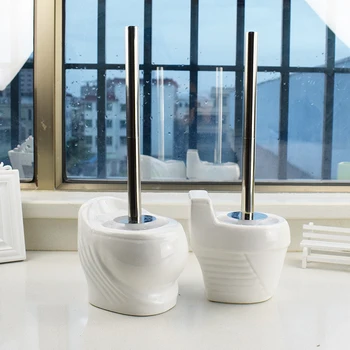 

China ceramic commode Shape toilet brush lengthen set Toilet brush plastic soft-bristle toilet holder