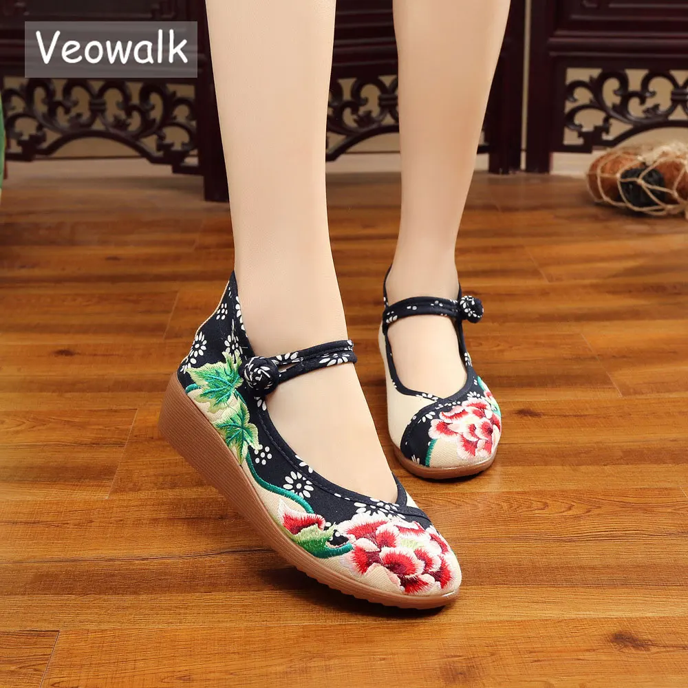 Buy Veowalk Handmade Flower Pumps Embroidered Women's