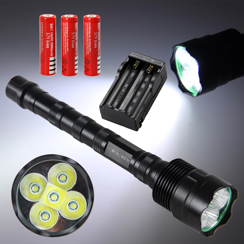 Buy Super Bright 10000LM 5X XML T6 LED Flashlight Light Torch Hunting Light 3*