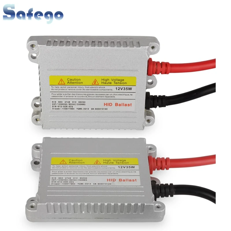 Safego 2 шт. 12 V ксеноновых фар, Высокопрочная конструкция балласт 35 Вт OEM цифровой электронный спрятанный тонкий Bi xenon балласт 35 Вт D2S комплект ballast hid Xenon H7 H4 H1