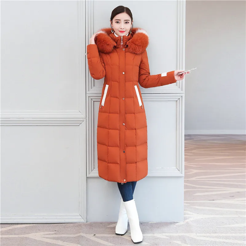 Cheap New Winter down jacket women Lengthen parka Fox big fur collar Hooded coat female Plus size Thicken high quality down coats 2199 1