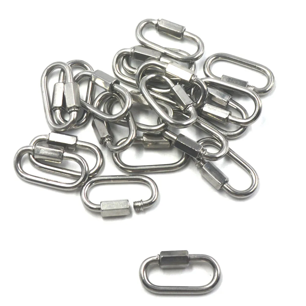 Multifunctional304StainlessSteelCarabinerQuickOvalScrewlockLink