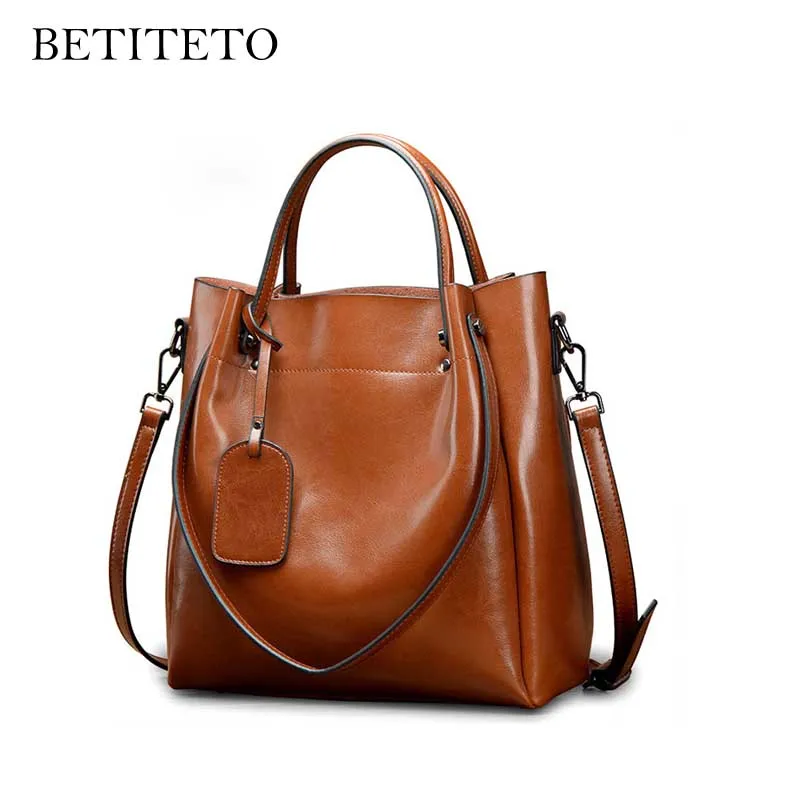 

Betiteto Genuine Leather Women Messenger Bags Female Sling Shoulder Handbags Tote Shopper Bag Sac A Main Femme Pochette Lady