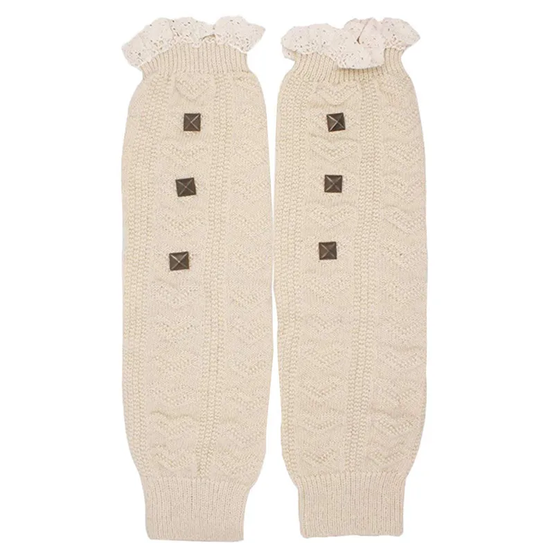 1 Pair Outdoor Ski Cycling Socks Women Adult Junior Ribbed Knitted Leg Warmers leggings foot cover fit boots #2d14 (2) - 