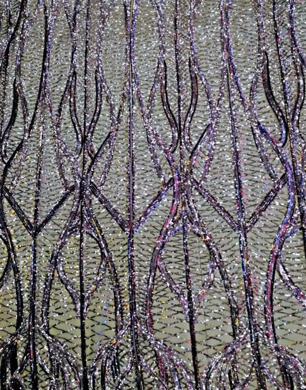 

African French Lace Fabric with sequins High Quality African Tulle Lace Fabric with sequins