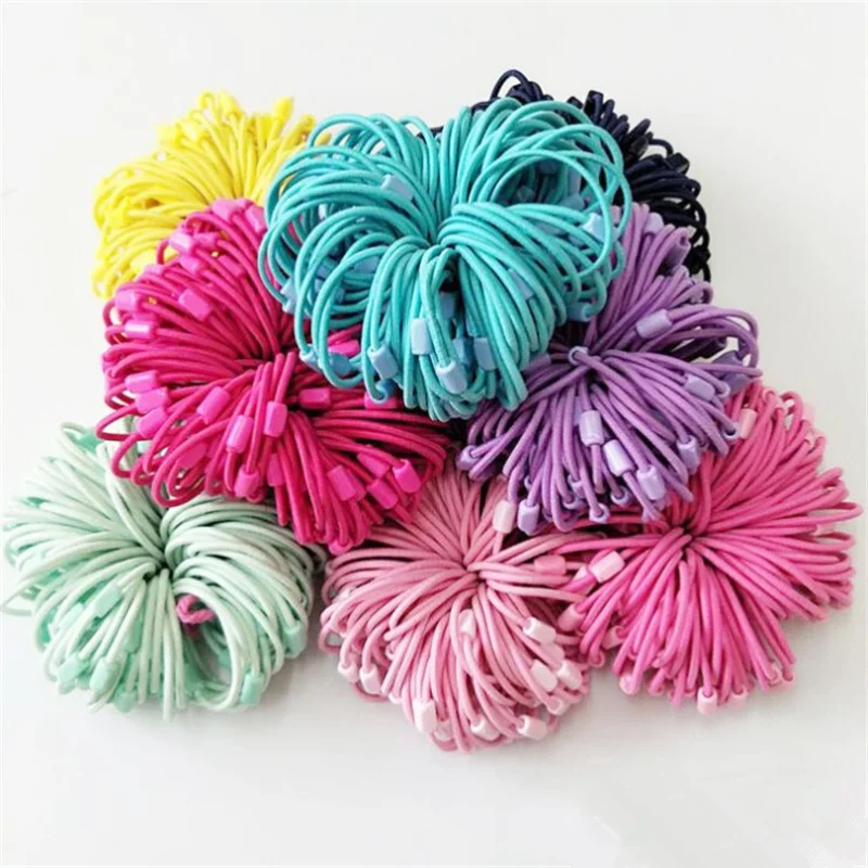 100 шт карамельный цвет головной убор Эластичные аксессуары для волос резинки для волос DIY резинки для волос для девочек