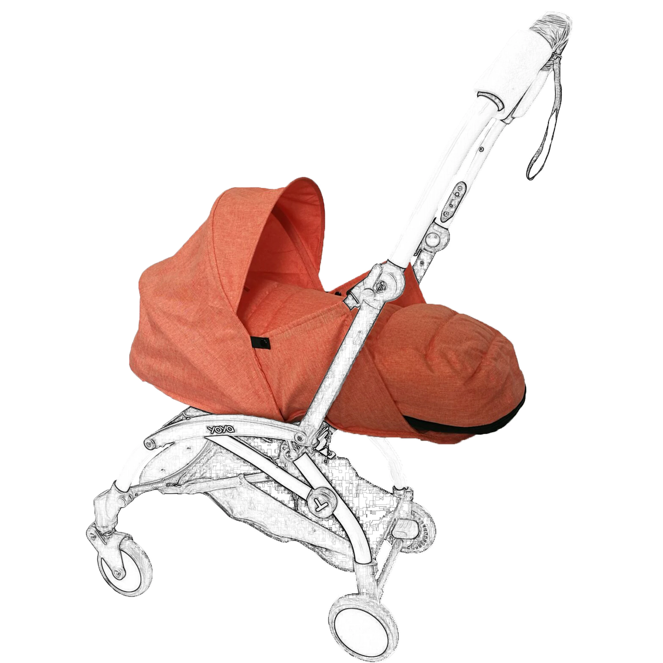 Детская коляска-гнездо для новорожденных, корзина для сна для Babyzen yoyo Yoya Babyyoya, сумка для сна для трона, аксессуары для детских колясок - Цвет: cloth orange