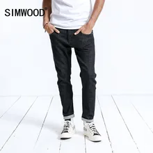 Мужские повседневные джинсы SIMWOOD, джинсовые облегающие брюки,, штаны из денима батальных размеров, 180364
