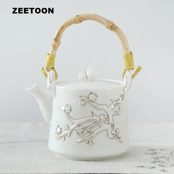 

500ml High capacity Japanese Style Beam Teapot Plum Pot Puer Tea Pot Ceramic Bone china Kung Fu Tea set Creative Home Decor New