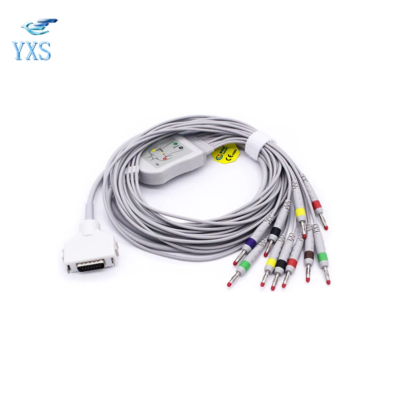 

Compatible FX-2111 FCP2155 FUKUDA ECG Cable with 10 Leads Banana Pin 4.0 and Pin 3.0