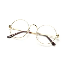Ретро больших размеров в Корейском стиле круглые очки с оправой, прозрачные линзы, Для женщин Для мужчин ретро золотые очки оптические оправы очков Винтаж очки