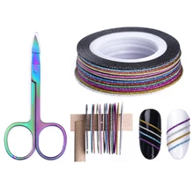 4 шт./13 шт., набор Ленточные линии для ногтей, розовое золото, матовый блеск, 1 мм, 2 мм, 3 мм, клейкие наклейки для дизайна ногтей, инструмент для самостоятельного стайлинга