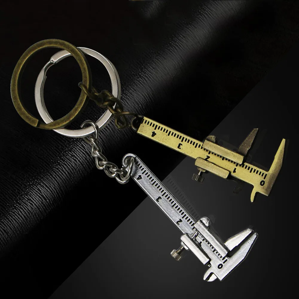 Movable Vernier Caliper Ruler Model Keychain Key Chain Keyring Keyfob caliper key ring cute fashion boy girl | Украшения и