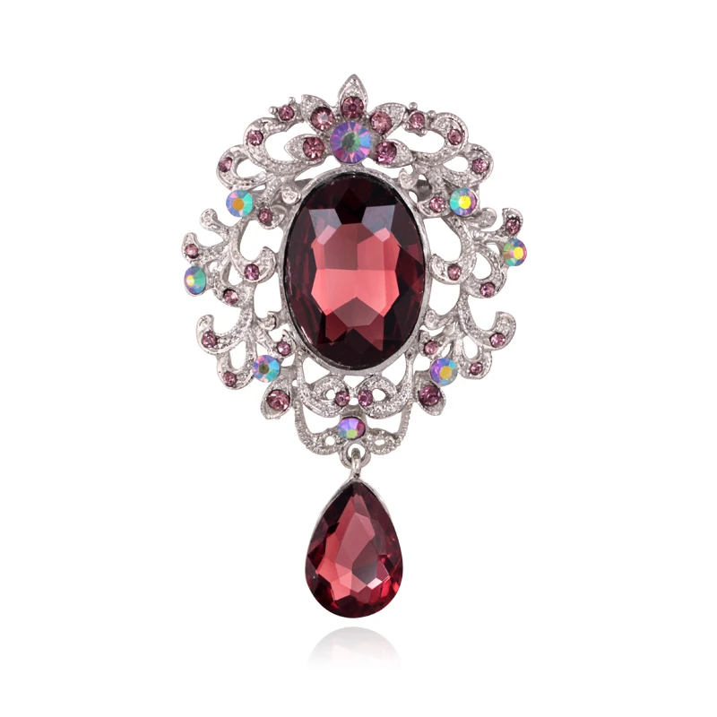 2018 Opal Crystal Scarf Pins and Rhinestones Brooches for Women Wedding